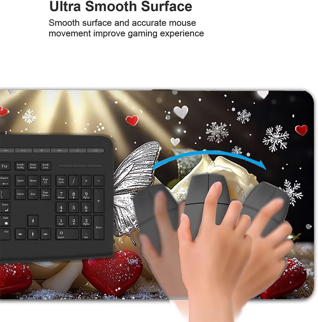 PCアクセサリ・サプライ マウスパッド 大型 ゲーミング バラの蝶